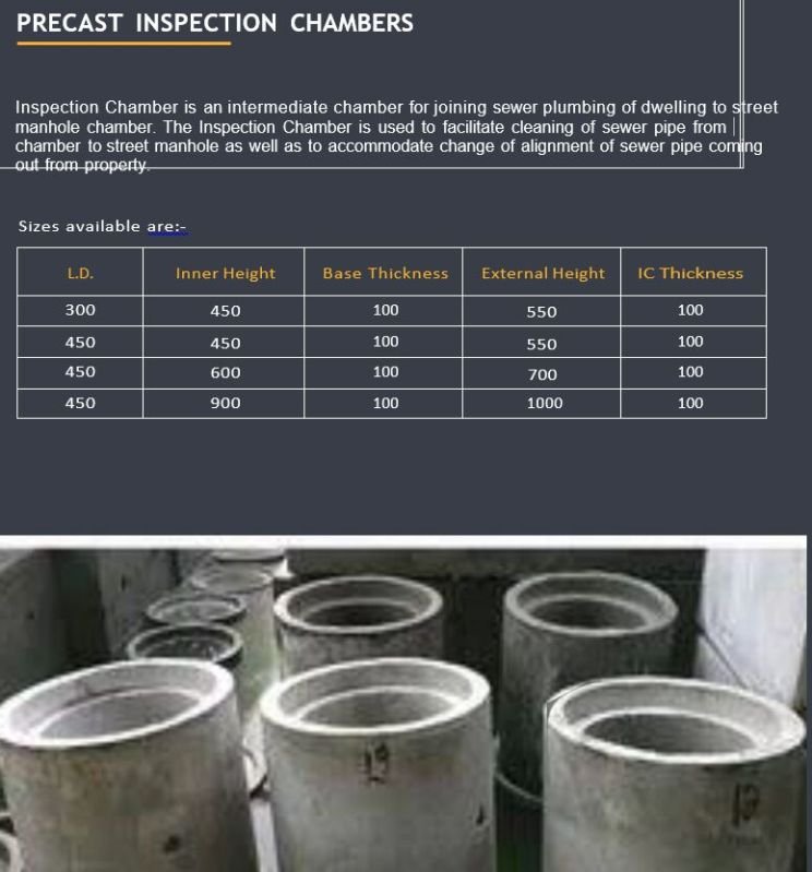 Concrete Inspection Chamber Specifications & product reference